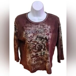 Brown Graphic Cafe Espresso Top